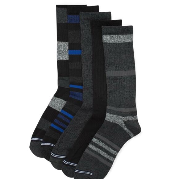 Nautica Men’s Dress Crew Socks 5-Pack Size 6-12.5 Black Gray Blue Soft Comfort - Picture 6 of 8